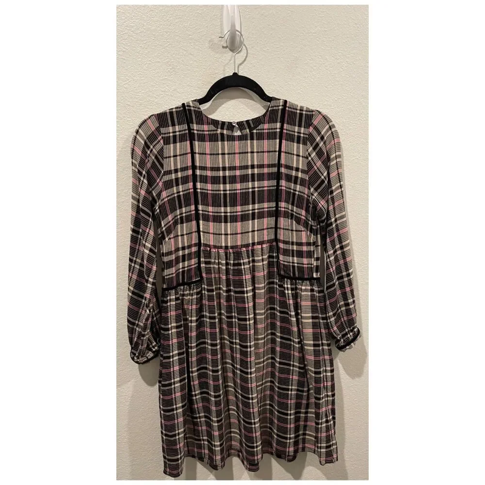 HATCH The Esme Plaid Striped Long Sleeve Maternity Dress - Picture 2 of 7